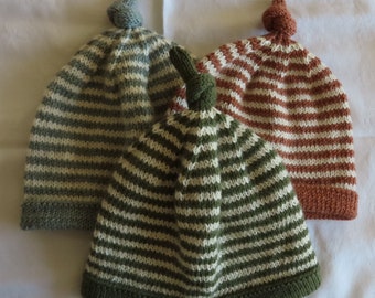 Baby Hat Wool Toddler 1 - 3 year old Hand Knitted Wool