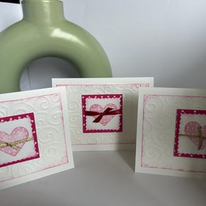 Handmade Valentine’s Day card, Love card, Romantic card, hearts