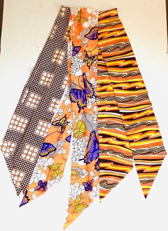 Vintage 1960s lot 3 abstract scarves neck scarf po