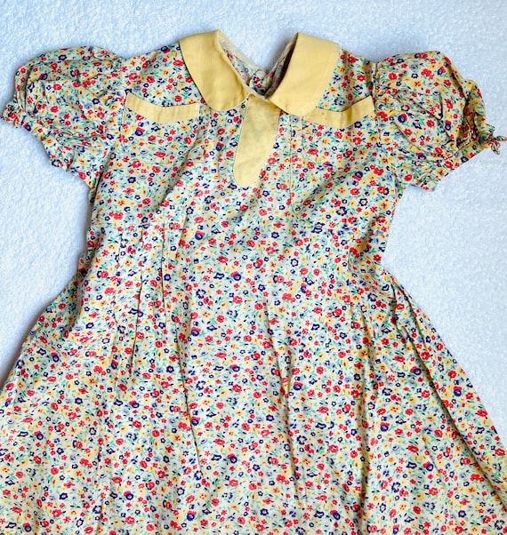 Vintage 1940s early 50s toddler girl dress, cotto… - image 3