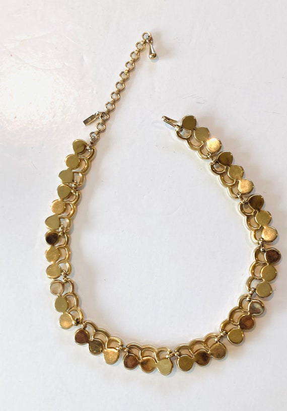 Vintage 1950s 1960s gold tone Monet choker panel … - image 7