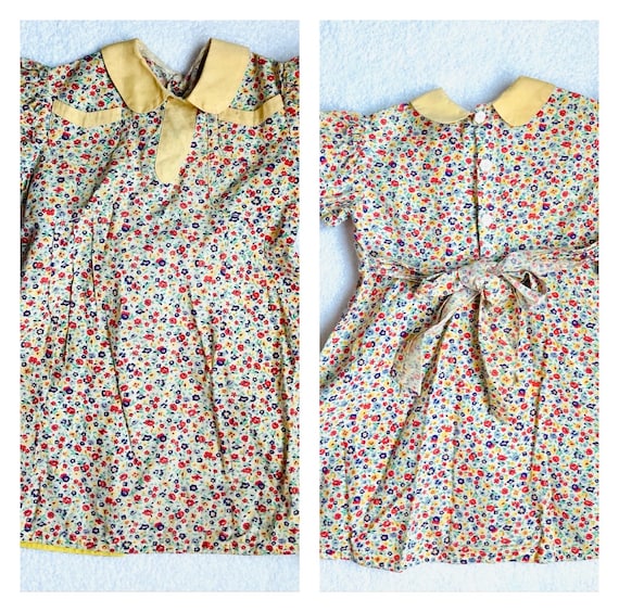 Vintage 1940s early 50s toddler girl dress, cotto… - image 2