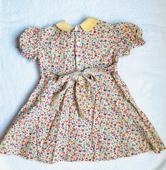 Vintage 1940s early 50s toddler girl dress, cotto… - image 4