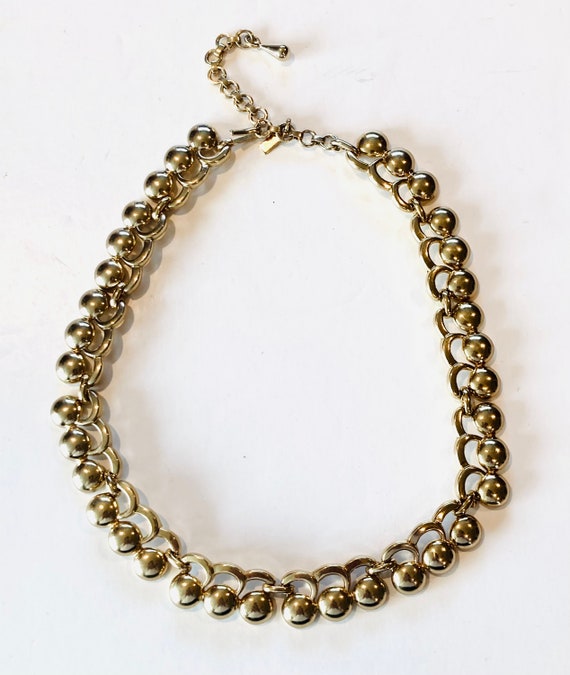 Vintage 1950s 1960s gold tone Monet choker panel … - image 3