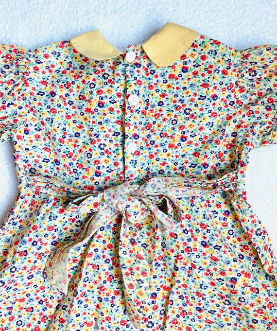 Vintage 1940s early 50s toddler girl dress, cotto… - image 5