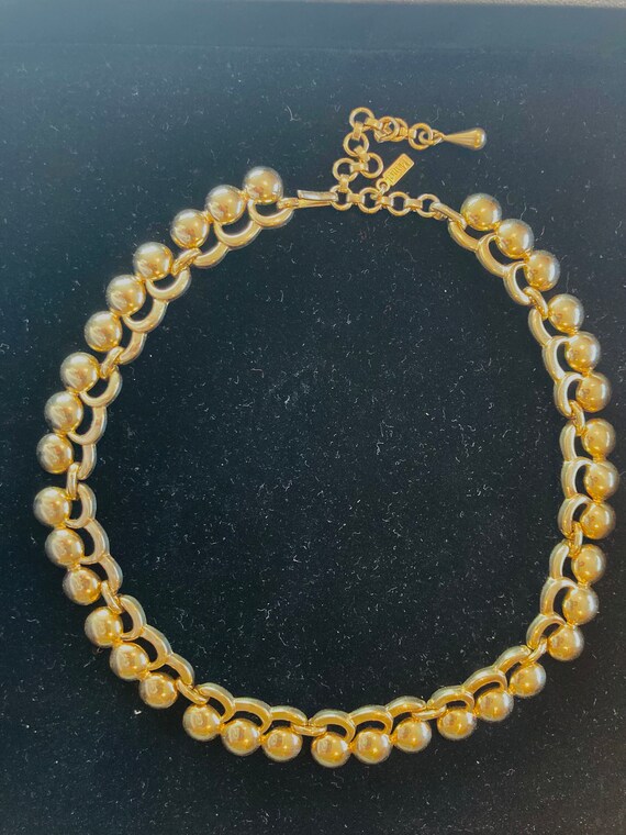 Vintage 1950s 1960s gold tone Monet choker panel … - image 2