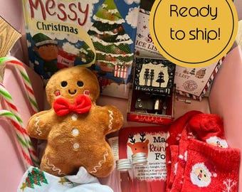 Kids’ Christmas Eve Box – Christmas Books, Gingerbread Soft Toy, Socks & Music Box, Ages 3–7