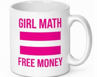 Mattemugg för tjejer, gratis pengaslogan för studenter, jultillbehör till skrivbordet