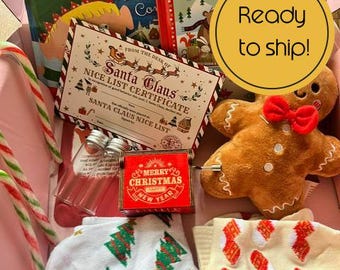 Kids' Christmas Eve Box – Books, Gingerbread Toy, Socks, Music Box (Ages 3–7)