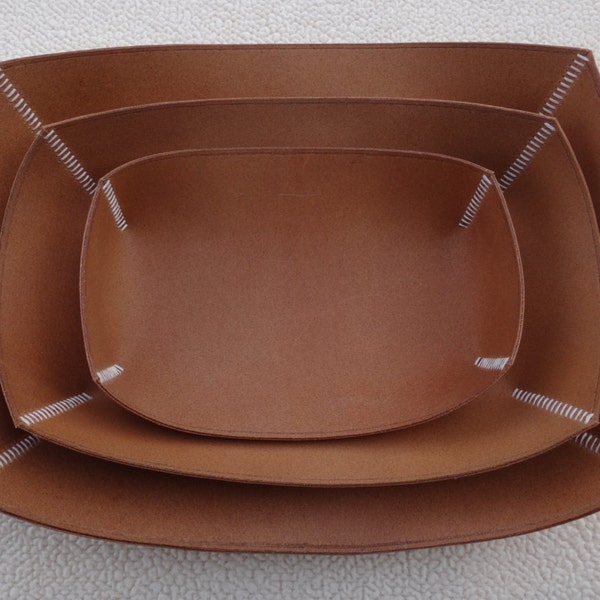Handmade Split Leather Tray,Bedside Tray,Jewelry Tray,Valet Tray,Office Tray,Desk Tray,Personalized Gift for him,Gift for Her