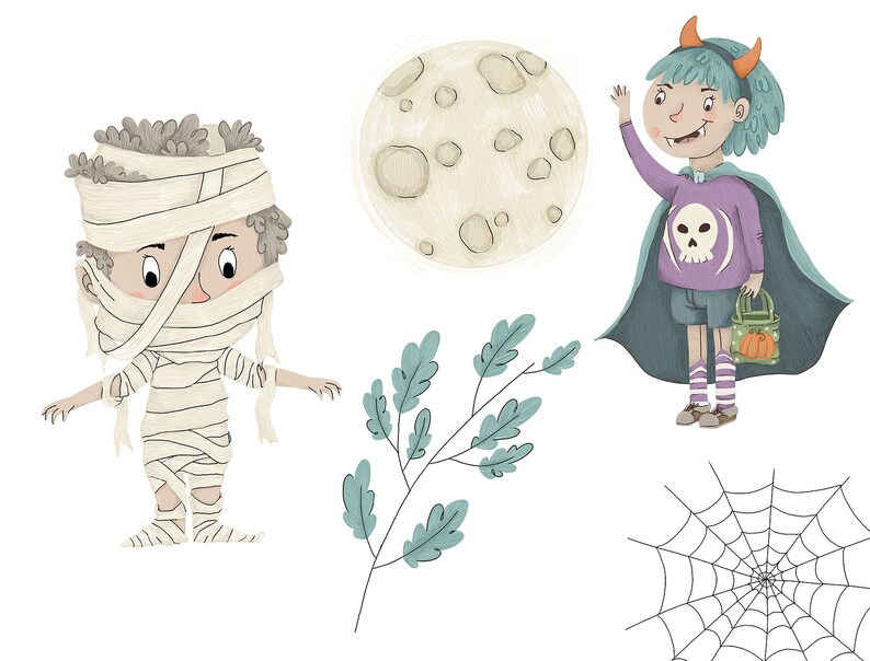Happy Halloween Graphic Set Clipart Illustration CU Clipart Designer Resource