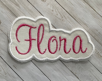 Personalized Name Patch, Name Tag, Embroidered Name Patch, Large Name Patch, Iron On Name Patch, Red Name Patch, Embroidered Iron On