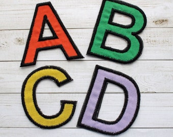 Alphabet Letters, 3 Inch Letters, Ariel Font, Iron On Patch