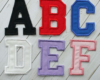 3 Inch College Letters Iron On Patch College Alphabet Font Letter Applique Alphabet Applique Iron On Letters Iron On Patches Varsity Letter