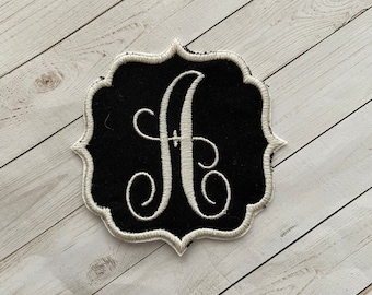 Personalized Initial Iron On Patch: Embroidered Fabric Appliqué