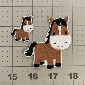 Horse Iron On Patch, Small Horse Embroidery, Applique Patch,  Pony Embroidery, Embroidered Brown Pony, Iron On Patch