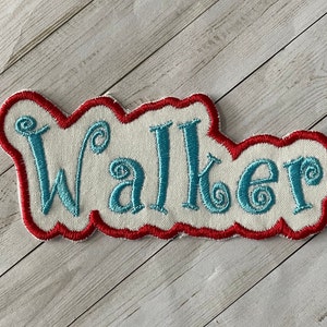 Custom Name Patch Embroidered Iron On Name Tag – Garage Name Tag – name  iron on patch – uniform name patch – Choose your color ▻ Stitchitized
