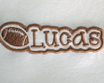 Football Name Patch, Personalized Name Tag, Iron On Name Patch, Iron On Patches, Embroidered Name Patch, Embroidered Appliqué Patch