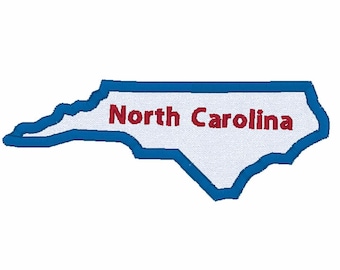 North Carolina Embroidered Iron On Patch: US State Applique