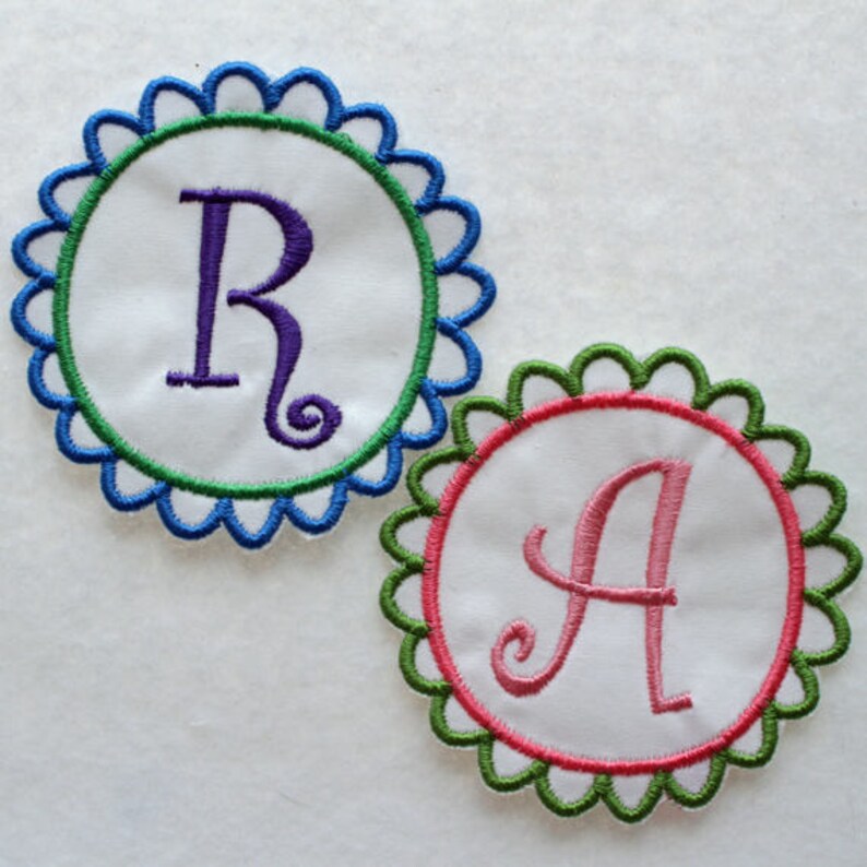 Embroidered Initial Monogram Patch Initial Applique Etsy