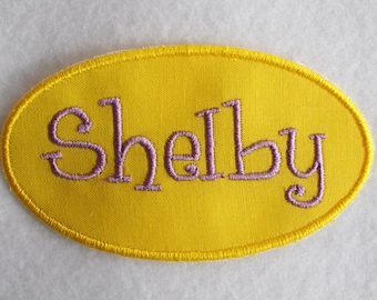Custom Embroidered Name Patch - Iron On Applique