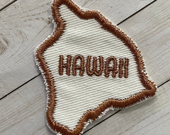 Hawaii Iron On Patch: Small Embroidered State Applique