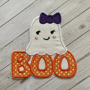 Ghost Patch, Girl Ghost Patch, Boo Patch, Halloween Patch, Halloween Ghost, Ghost Embroidery, Ghost Appliqué, Cute Ghost Patch, Embroidery