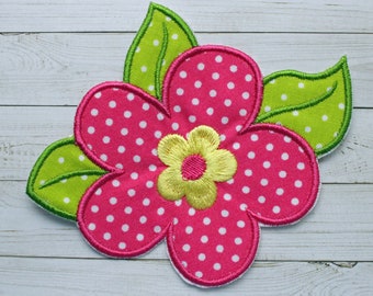 Flower Leaves Embroidered Iron On Patch Applique