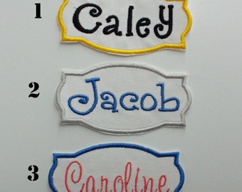 Iron On Name Patch, Personalized Name Patch, Name Tag, Gift Tag, Embroidered Name Patch, ID Patch, Name Badge, Fabric Patch, Your Name