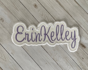 Personalized Two Names Embroidered Iron On Patch
