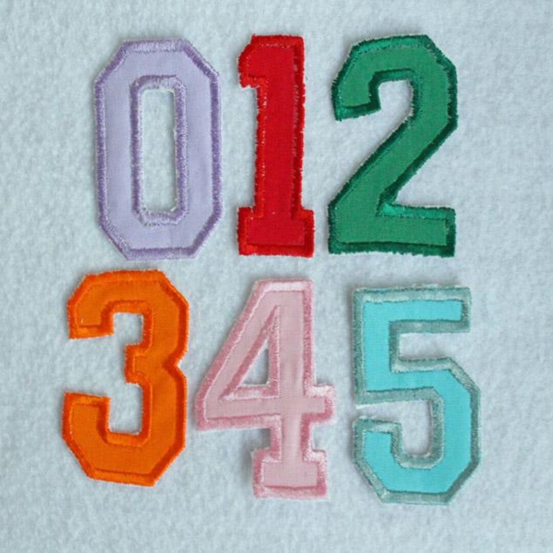 Number Patch, Varsity Number , Monogram Number, Fabric Embroidery, Iron ...