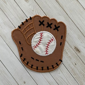 Baseball Glove Iron On Applique, Baseball Mitt Patch, Baseball Patch, Iron On Patch, Embroidered Baseball Glove, Embroidered Glove, Sport