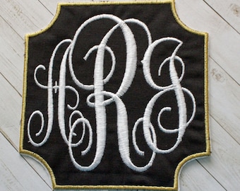 Embroidered Square Monogram Iron On Patch