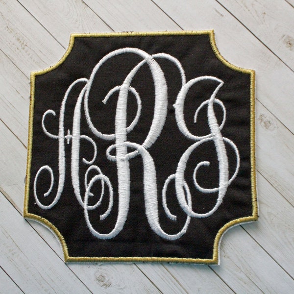 Square Monogram Patch, Embroidered Monogram Iron On Patch, Personalized Patch