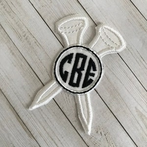 Golf Monogram Applique Patch: Iron On Golf Ball Embroidery