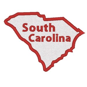 South Carolina Map Patch: Embroidered State Appliqué