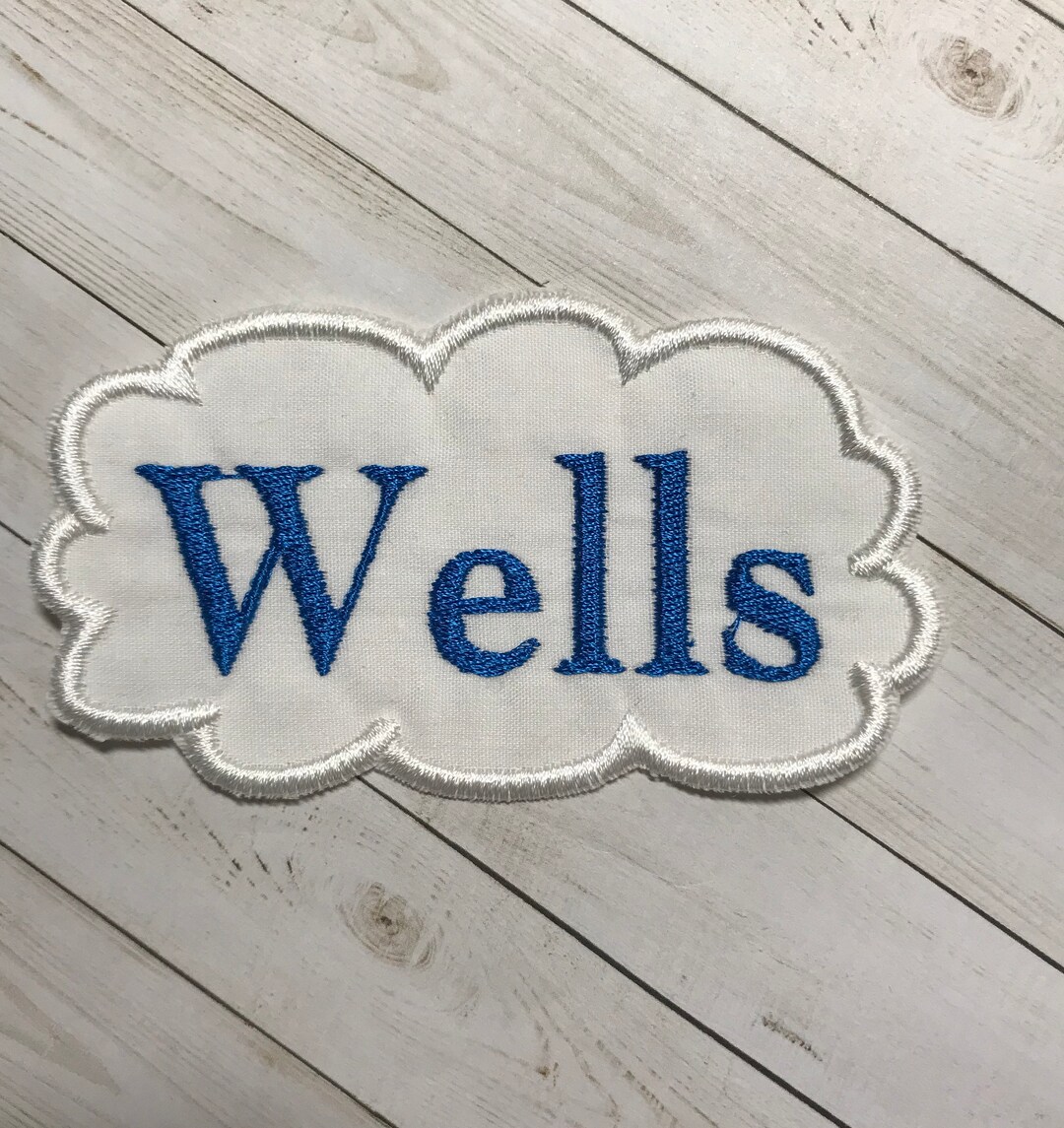 Name Patch Iron on Name Patch Embroidered Name Patch Cloud Etsy