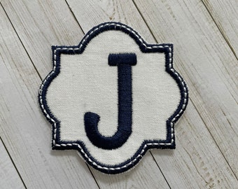 Monogram Patch, Gift Tag, Label Patch, Embroidered Monogram, Alphabet Patch, Personalized Patch, Holiday Patch, Iron On