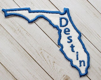 Destin Florida Embroidered Patch: Iron-On Applique