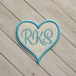 Personalized Heart Patch, Initial Heart Applique, Iron On Patch, Embroidered Heart Patch, Monogram Heart Patch