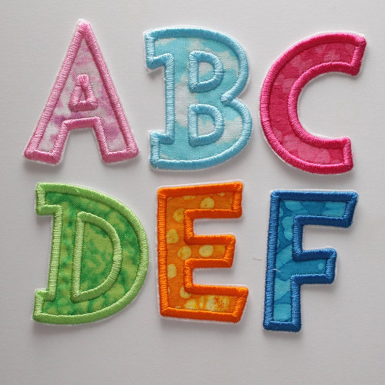 2 Inch Alphabet Iron On Letters Colorful Alphabet Abc Iron Etsy