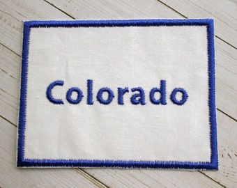 Embroidered Colorado State Patch: Iron-On Applique (2x3 7/16")