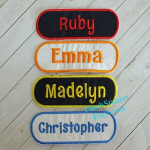 Parche de etiqueta de nombre, parche personalizado bordado, etiqueta personalizada, elección de color, parche de nombre de tela,