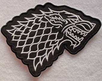 House Stark Sigil Patches game of thrones Dire Wolf Iron On Patch sélectionnez la taille