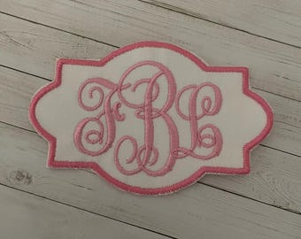 Pretty Monogram Personalized Embroidered Iron On Patch