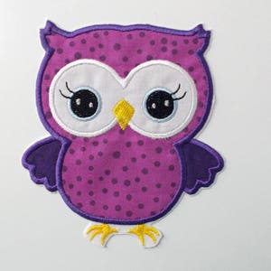 Owl Iron On Patch, Owl Applique, Embroidered Owl, Applique Patch, Embroidered Owl Patch, Owl, Baby Owl Patch, Sewn On Patch, Girl Owl