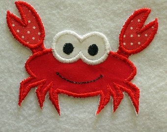 Crab Patch, Sea Crab Applique, Embroidered Lobster, Iron On Patch, Applique Patch, Embroidered Crab Patch, Sewn On Patch, Sea Life Patch