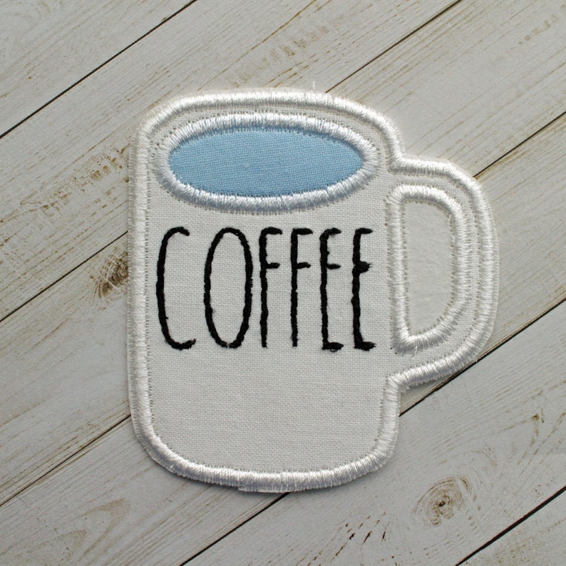 Coffee Mug Patch Dunn Patch Iron on Patch Embroidered Mug Etsy