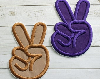 Embroidered Peace Sign Iron On Patch, Colorful Applique