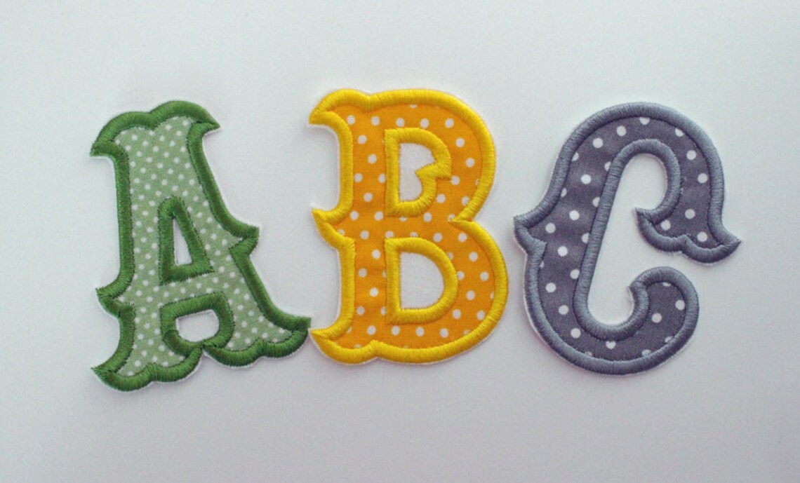 Iron On Letters Embroidered Patch 4 Inch Letter Fabric Etsy